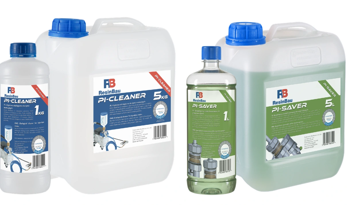 Separate products for cleaning and preserving the pump system.
